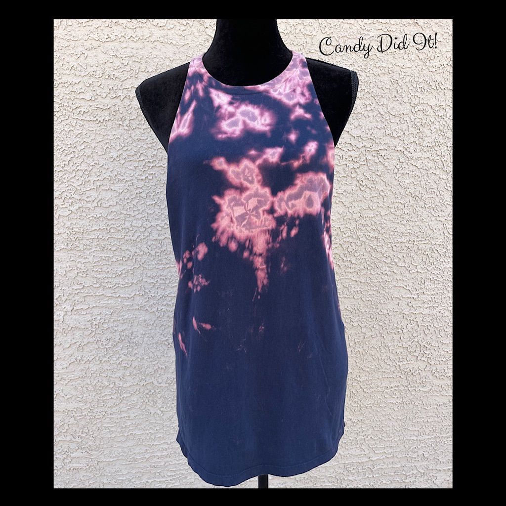 Reverse Tye Dye Tee Shirt Beach Coverup Sz L